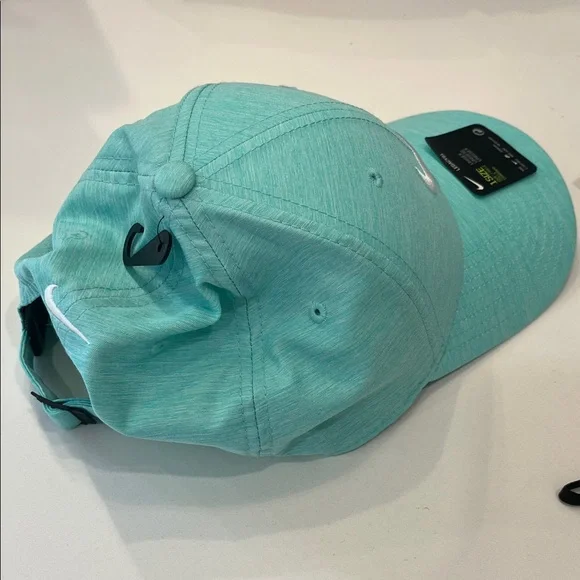 Nike Aqua Cap with White Swoosh - Picture 2 of 4